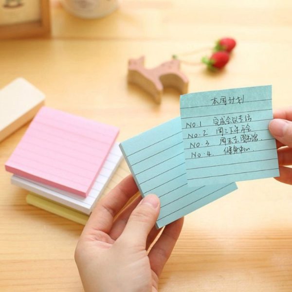 5 PCS Simple Kraft Paper Horizontal Line Small Note Book Square Message Note N Times Post It (Blue) - Image 7