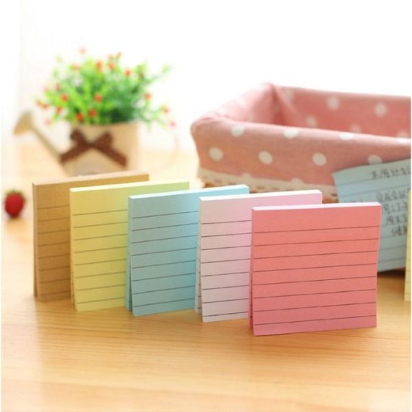 5 PCS Simple Kraft Paper Horizontal Line Small Note Book Square Message Note N Times Post It (Blue) - Image 8