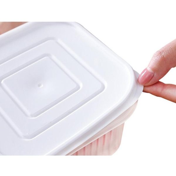 Kitchen Refrigerator Fruit And Vegetable Drain Storage Box with Cap (White) - Image 4