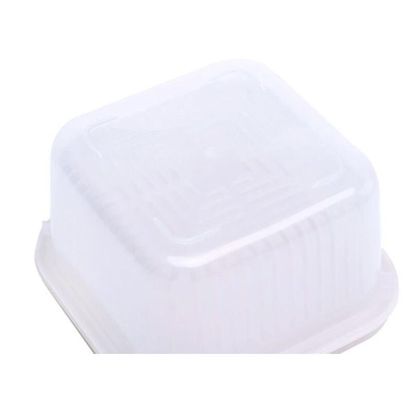 Kitchen Refrigerator Fruit And Vegetable Drain Storage Box with Cap (White) - Image 5