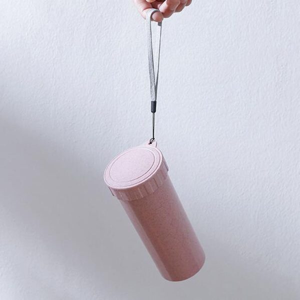 1943 Creative Wheat Straw Hand Cup Student Cute Mini Couple Cup Plastic Portable Water Cup (Blue) - Image 10