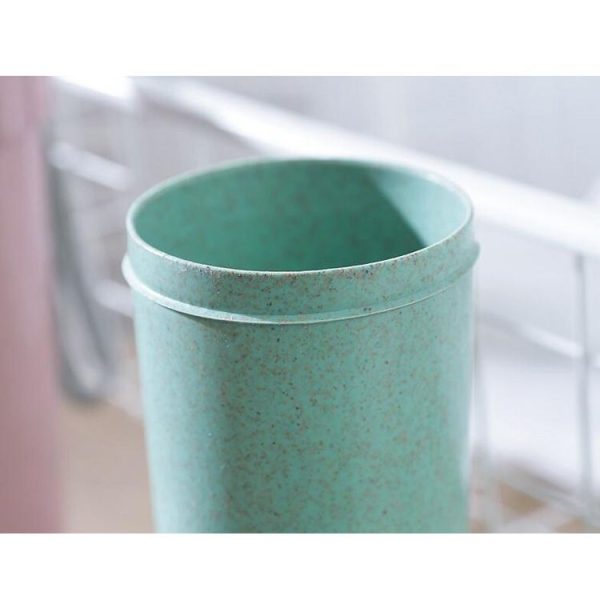 1943 Creative Wheat Straw Hand Cup Student Cute Mini Couple Cup Plastic Portable Water Cup (Blue) - Image 9