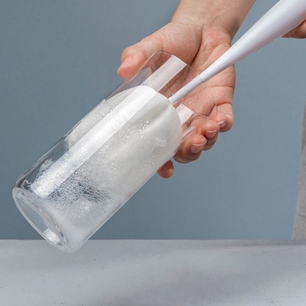 Long Handle Sponge Cup Brush Mug Cleaning Brush Bottle Brush Glass Cup Brush (Pink) - Image 5