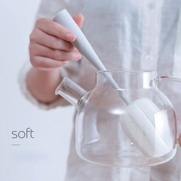 Long Handle Sponge Cup Brush Mug Cleaning Brush Bottle Brush Glass Cup Brush (Pink) - Image 7