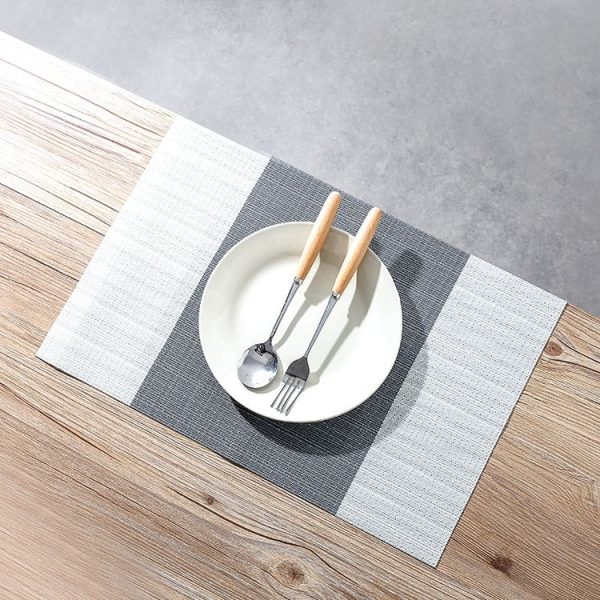 1796 Simple PVC Non-slip Insulation Table Mat Disposable Green Dishes Western Table Mat, Size: 30 x 45cm (Vertical Bar Coffee) - Image 8