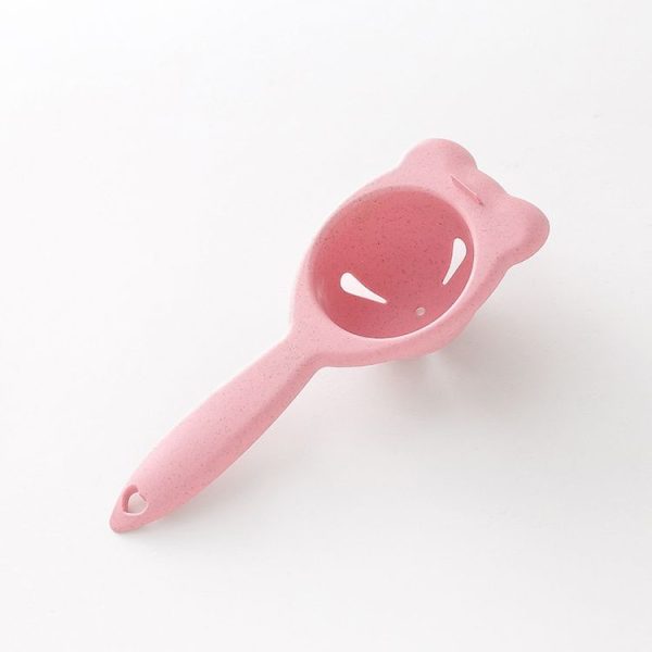 3 PCS 2260 Bear Ears Shape Kitchen Baking Wheat Straw Egg Yolk Egg White Separation Tool Filter Separator (Pink) - Image 2