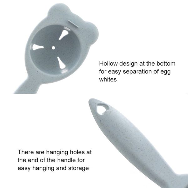 3 PCS 2260 Bear Ears Shape Kitchen Baking Wheat Straw Egg Yolk Egg White Separation Tool Filter Separator (Pink) - Image 4