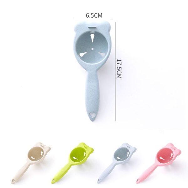3 PCS 2260 Bear Ears Shape Kitchen Baking Wheat Straw Egg Yolk Egg White Separation Tool Filter Separator (Pink) - Image 5