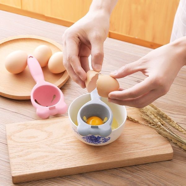 3 PCS 2260 Bear Ears Shape Kitchen Baking Wheat Straw Egg Yolk Egg White Separation Tool Filter Separator (Pink) - Image 7