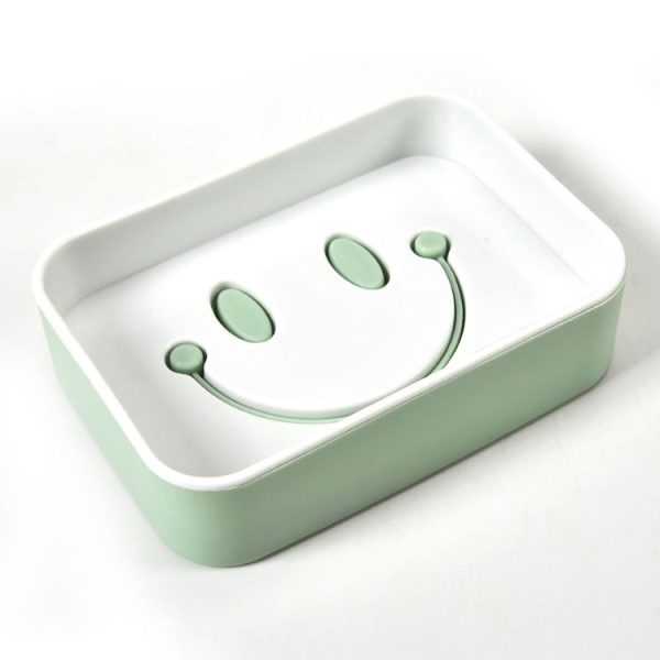 Creative Smiley Soap Box Bathroom Wash Drain Tray Rack, Size: 12.5 x9 x3.5cm (Green) - Image 2