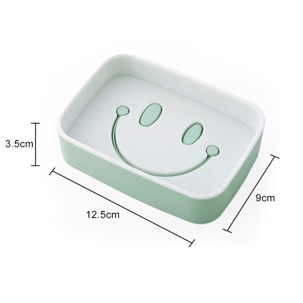Creative Smiley Soap Box Bathroom Wash Drain Tray Rack, Size: 12.5 x9 x3.5cm (Green) - Image 3