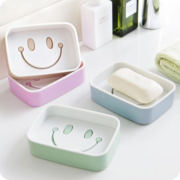 Creative Smiley Soap Box Bathroom Wash Drain Tray Rack, Size: 12.5 x9 x3.5cm (Green) - Image 6