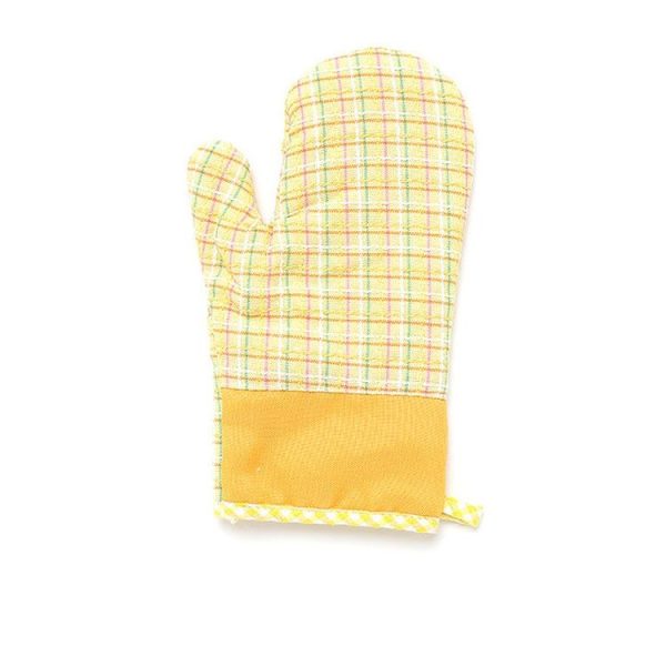 Cross Cotton Insulation Thicken High Temperature Microwave Oven Anti-scalding Gloves (Yellow)