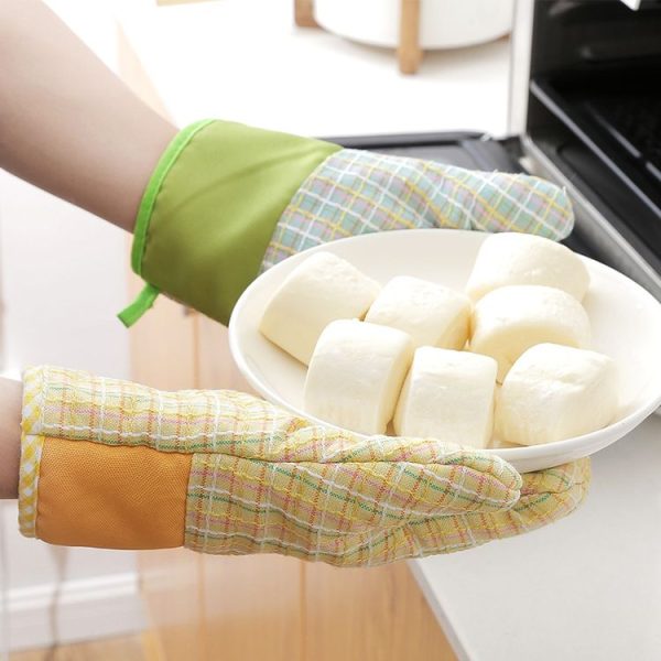 Cross Cotton Insulation Thicken High Temperature Microwave Oven Anti-scalding Gloves (Yellow) - Image 7