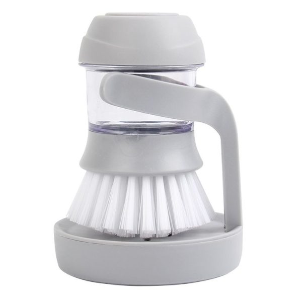 2518 Automatic Dosing Brush Pot Brush Cup Artifact Non-stick Oil Decontamination Wash Pot Brush (Gray) - Image 2