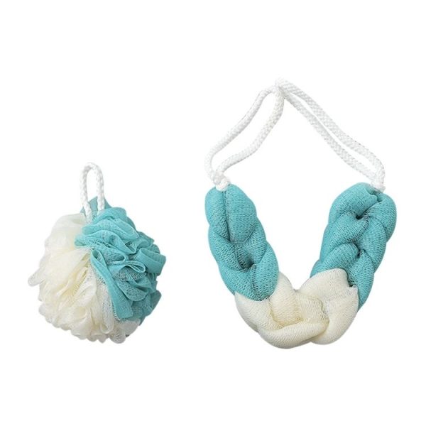 2196 Bathing Bath Flower Bath Ball Bath Towel Set (Green)