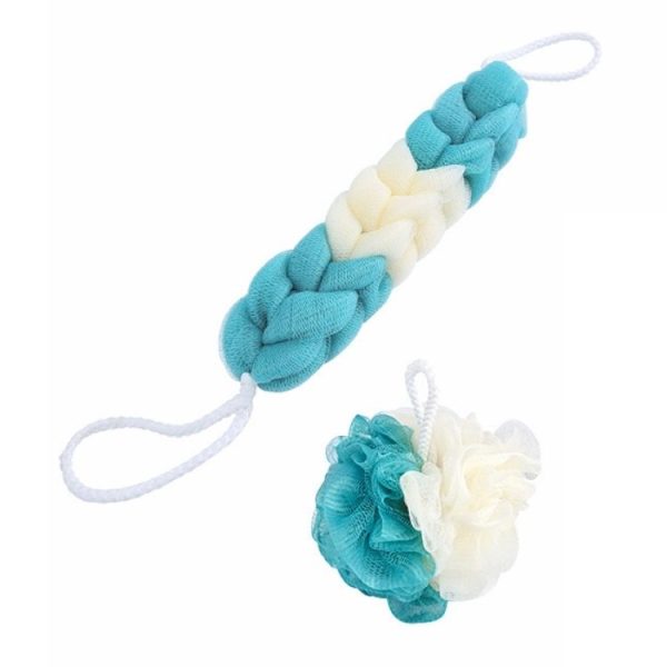 2196 Bathing Bath Flower Bath Ball Bath Towel Set (Green) - Image 2