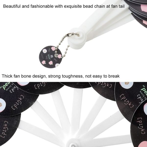 Cartoon Seven-fold Fan Summer Cool Small Fresh Fan Student Portable With Hand Fan (Black Peach) - Image 3