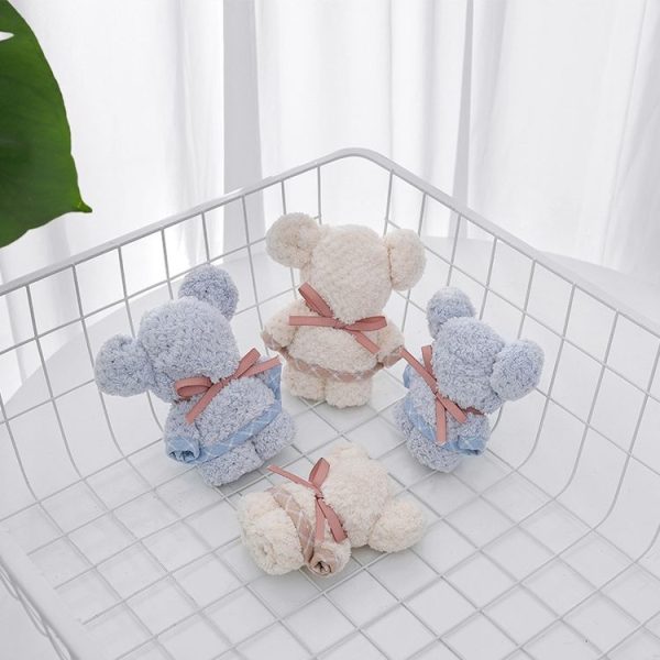 Creative Bear Cute Face Towel Absorbent Lint Soft Wash Coral Fleece Gift Towel, Size: 30x40cm (Blue) - Image 4
