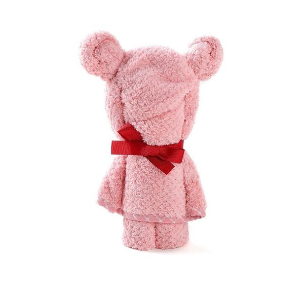 Creative Bear Cute Face Towel Absorbent Lint Soft Wash Coral Fleece Gift Towel, Size: 30x80cm (Pink)