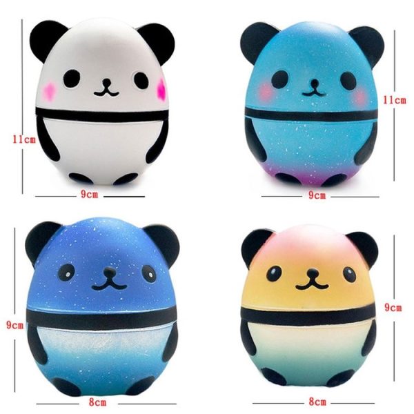 Adorable Super Slow Rising Squishy PU Panda Egg Doll Stress Relief Toy (Big Size Blue) - Image 5