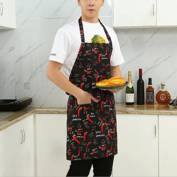 Chef Aprons Unisex Kitchen Hotel Coffee Shop Bakery Waiter Work Wear, Style: Chili, Size: 65x73cm - Image 2