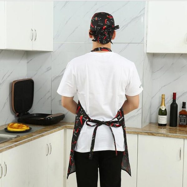 Chef Aprons Unisex Kitchen Hotel Coffee Shop Bakery Waiter Work Wear, Style: Chili, Size: 65x73cm - Image 3