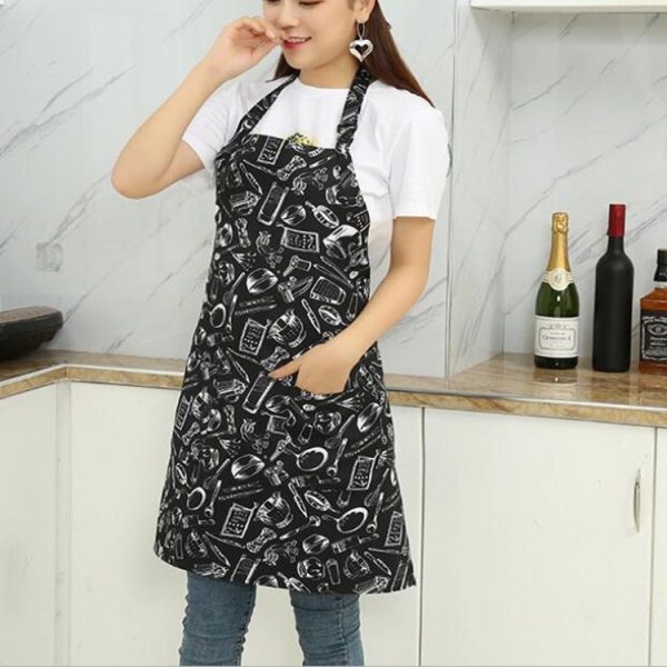 Chef Aprons Unisex Kitchen Hotel Coffee Shop Bakery Waiter Work Wear, Style: Knife And Fork, Size: 65x73cm - Image 2