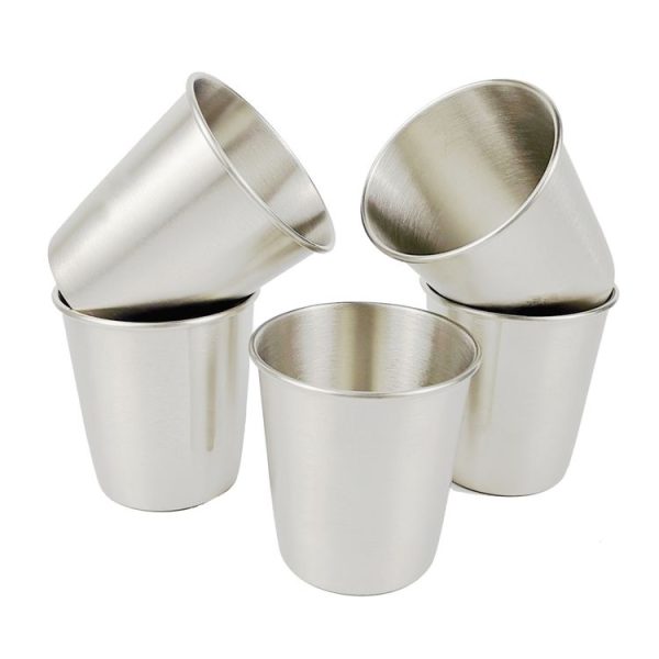 5 PCS Rolled Child Shockproof Stainless Steel Beer Milk Tea Cup with Cloth Bag, Capacity: 200ml - Image 2
