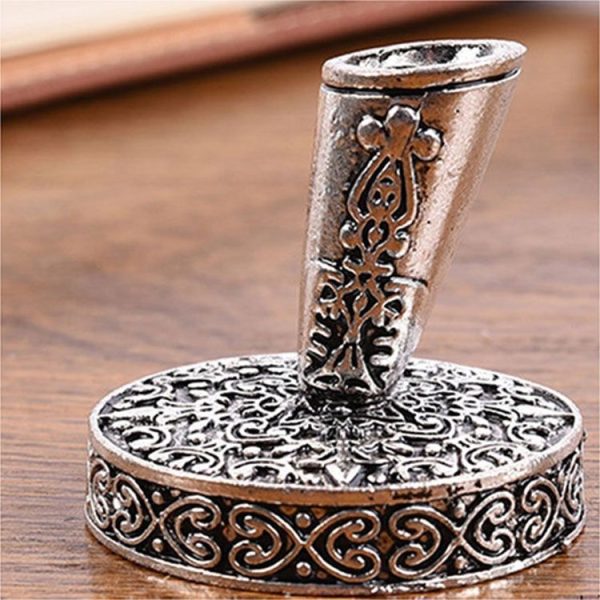 Retro Feather Pen Holder Metal Round Pen Holder, Size: 4x4.1cm - Image 4