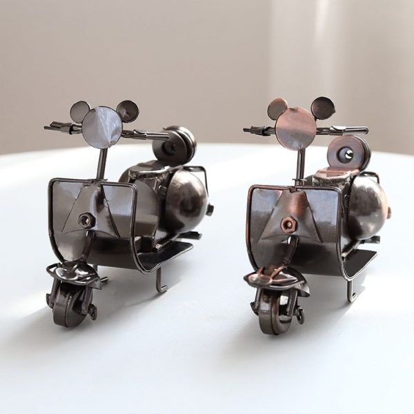 Mini Iron Sheep Motorcycle Decoration Creative Home Desktop Decoration Online Shop Shooting Props (Silver Grey) - Image 5