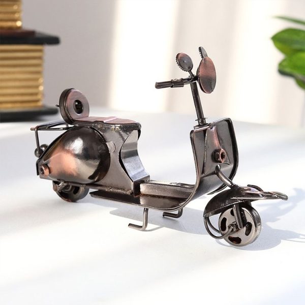 Mini Iron Sheep Motorcycle Decoration Creative Home Desktop Decoration Online Shop Shooting Props (Silver Grey) - Image 6