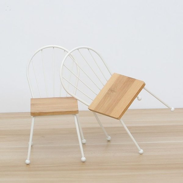 Groceries Solid Wood Small Chair Mini Furniture Soft Decorations Micro-landscape Photographic Props - Image 3