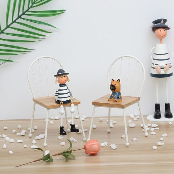 Groceries Solid Wood Small Chair Mini Furniture Soft Decorations Micro-landscape Photographic Props - Image 4