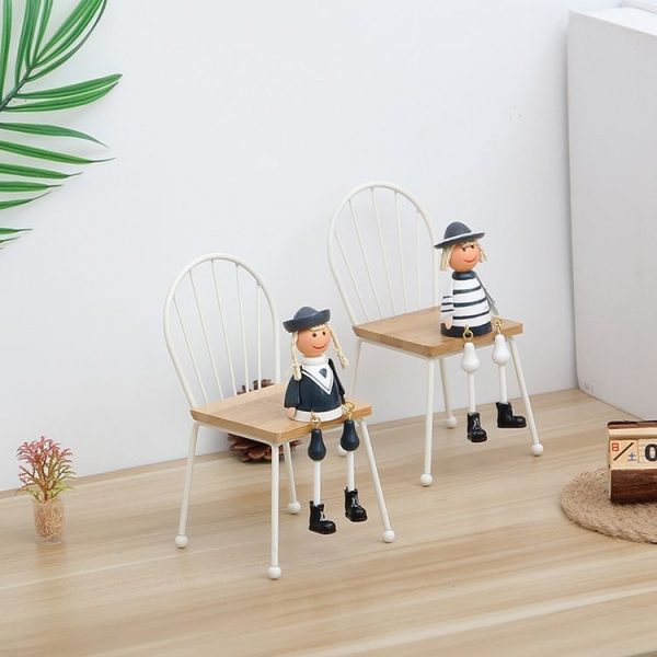 Groceries Solid Wood Small Chair Mini Furniture Soft Decorations Micro-landscape Photographic Props - Image 5