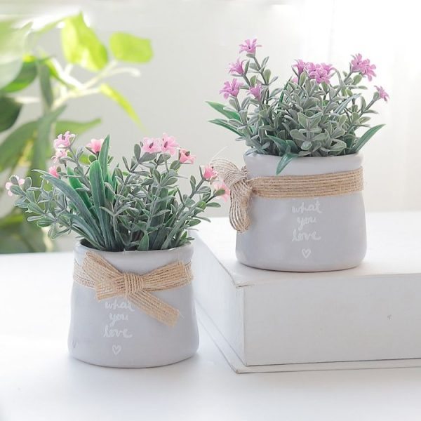 Rural Style Artificial Flower Fake Flower Small Bonsai Ornaments Decorations (Pink) - Image 3