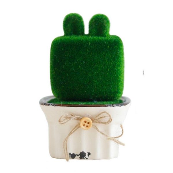 Cute Dolls Simulation Green Plants Small Decoration Potted Ornaments (Little Rabbit) - Image 2