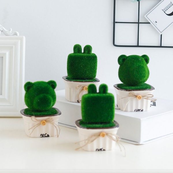 Cute Dolls Simulation Green Plants Small Decoration Potted Ornaments (Little Rabbit) - Image 4