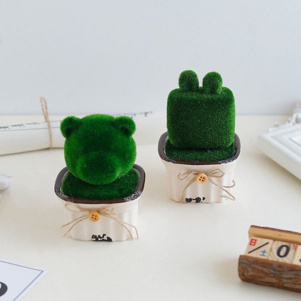 Cute Dolls Simulation Green Plants Small Decoration Potted Ornaments (Little Rabbit) - Image 5