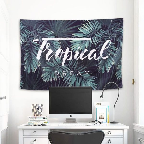 Background Wall Hanging Cloth Photography Background Cloth Bedroom Tapestry (Leaf Size: 97x73cm) - Image 4