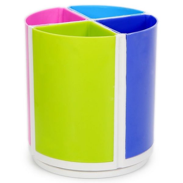 Multifunctional Colorful Detachable Rotary Stationery Office Round Pen Holder - Image 2