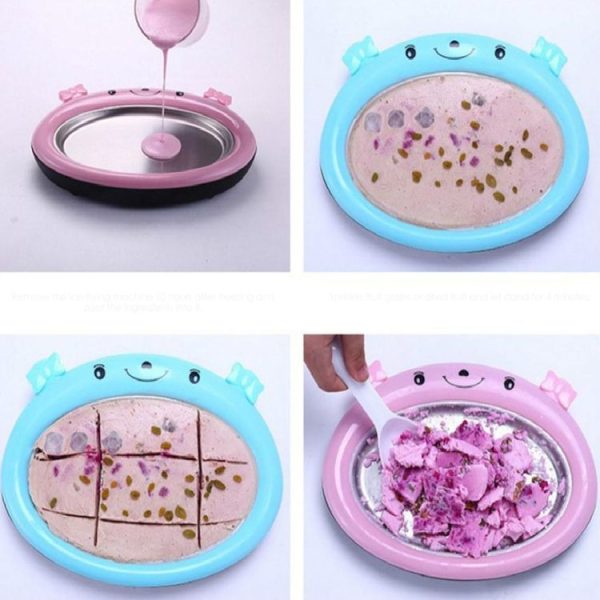 Cartoon Mini Ice Cream Maker Fried Yogurt Machine (Blue) - Image 3