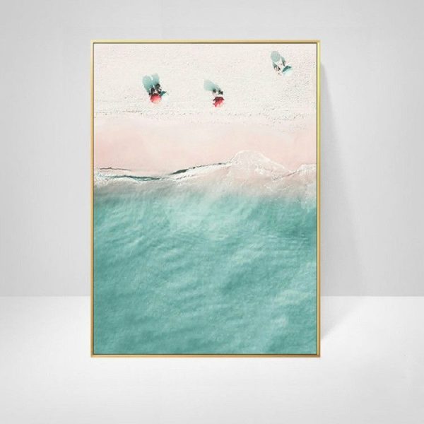 Ocean Landscape Canvas Poster Decoration Home Painting Art Paintings Frameless Painting Core, Size: 30x45 cm (Green Beach)