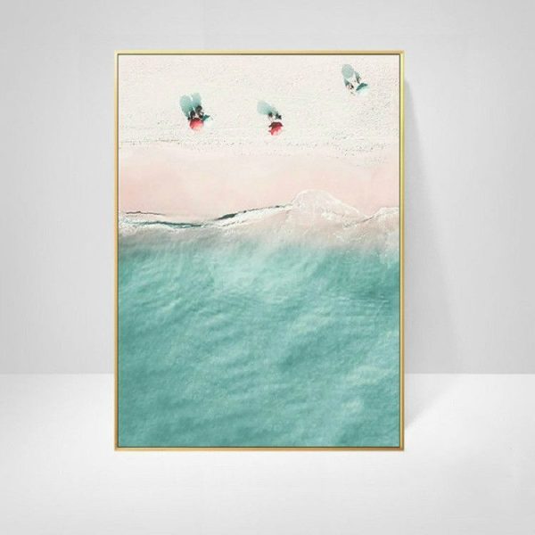 Ocean Landscape Canvas Poster Decoration Home Painting Art Paintings Frameless Painting Core, Size: 30x45 cm (Green Beach) - Image 2