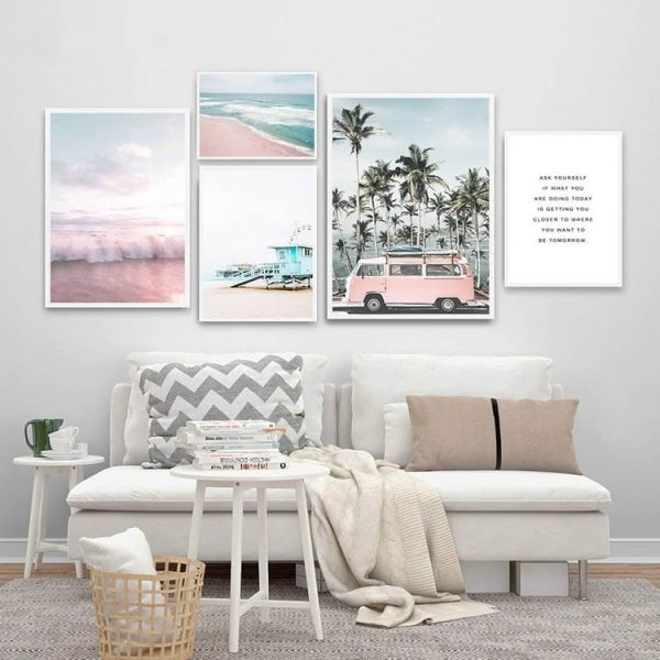 Ocean Landscape Canvas Poster Decoration Home Painting Art Paintings Frameless Painting Core, Size: 30x45 cm (Green Beach) - Image 4