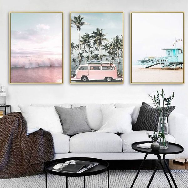 Ocean Landscape Canvas Poster Decoration Home Painting Art Paintings Frameless Painting Core, Size: 30x45 cm (Green Beach) - Image 5