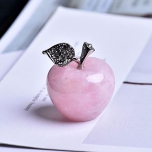 Natural Rose Quartz Pink Apple Can Be Used For Couple Decorations Home Decoration Study Room Decoration DIY Gift