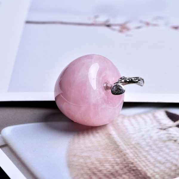 Natural Rose Quartz Pink Apple Can Be Used For Couple Decorations Home Decoration Study Room Decoration DIY Gift - Image 2