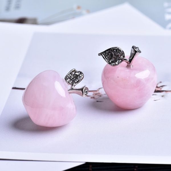 Natural Rose Quartz Pink Apple Can Be Used For Couple Decorations Home Decoration Study Room Decoration DIY Gift - Image 3