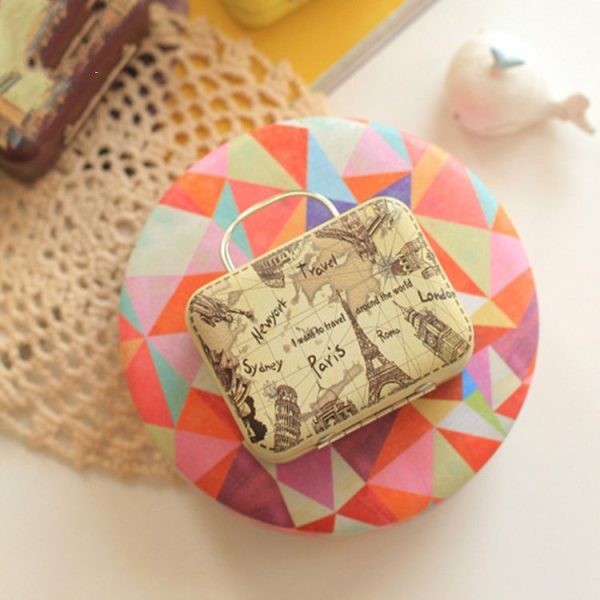 Retro Suitcase Shape Candy Storage Box Wedding Supplies Household Iron Box (Vintage Seal -12) - Image 3